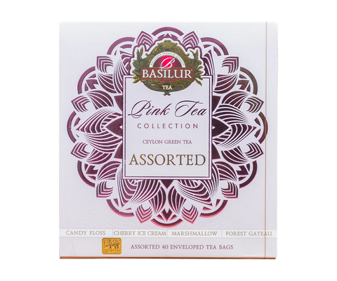 Pink Tea Assorted Collection - 40 Enveloped Tea Bags - 4 Uniquely Crafted Flavours