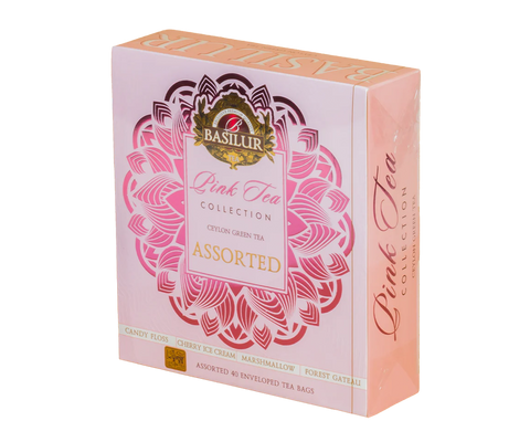 Pink Tea Assorted Collection - 40 Enveloped Tea Bags - 4 Uniquely Crafted Flavours