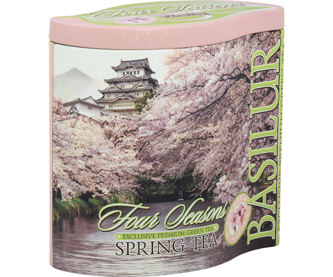 Spring Tea Tin Caddy - Premium Green Tea -100g Loose Leaf