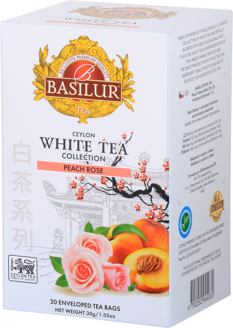 Ceylon White Tea - Peach Rose - 20 Enveloped Tea Bags