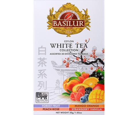 Ceylon White Tea - Assorted 20 Enveloped Tea Bags - 4 Flavours